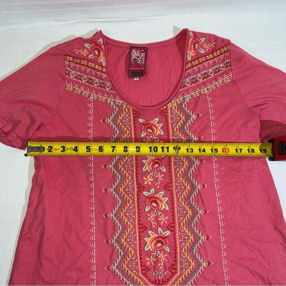 JOHNNY WAS JWLA Womens Top Size Large Embroidered Tunic Boho Designer - Picture 6 of 7